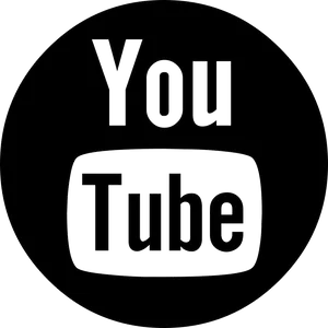 You Tube Logo Blackand White PNG image