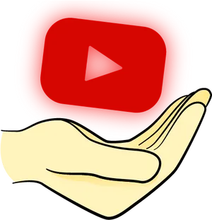 You Tube Logoon Hand Illustration PNG