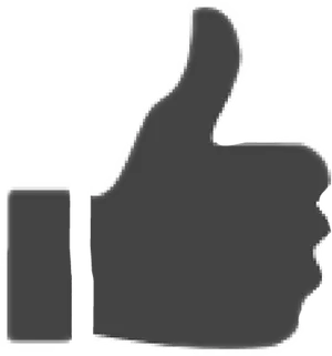 You Tube Thumb Up Icon Blackand White PNG image