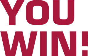 You Win Message Red Blue Background PNG image