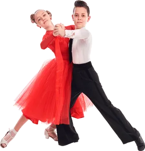 Young Ballroom Dancersin Action PNG