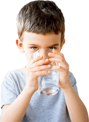 Young Boy Drinking Water PNG image