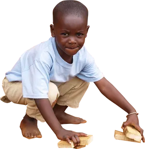 Young Boy Playing With Wooden Blocks PNG image