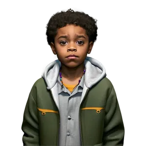 Young Boy Serious Expression PNG