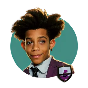 Young Boyin Purple Suit Smiling