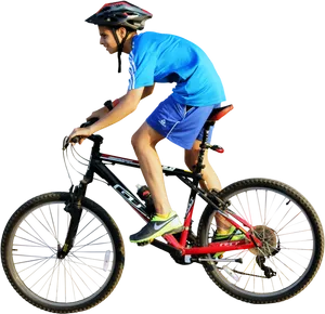 Young Cyclistin Action PNG image