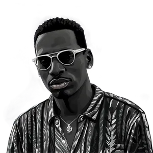 Young Dolph Black And White Png Lle PNG image