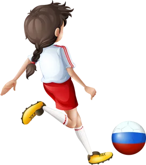 Young Female Soccer Player Animation