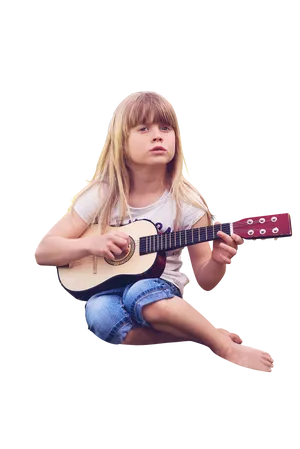 Young Girl Playing Ukulele