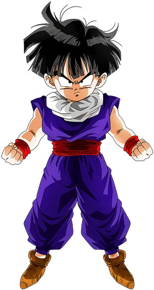 Young Gohan Readyfor Battle PNG image