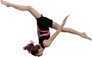 Young Gymnast Mid Flip PNG image