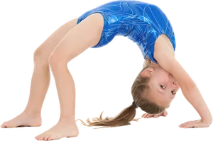 Young Gymnast Performing Backbend PNG image