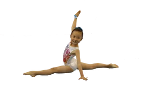 Young Gymnast Split Jump PNG image
