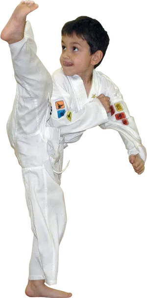 Young Karate Kid High Kick PNG image
