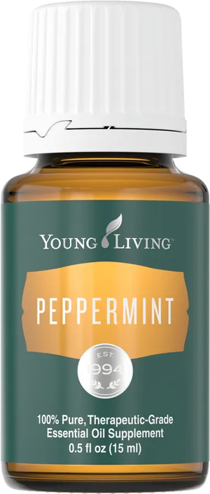 Young Living Peppermint Essential Oil Bottle PNG image