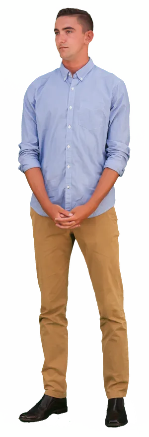 Young Man Casual Attire Standing