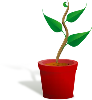 Young Plantin Red Pot PNG image