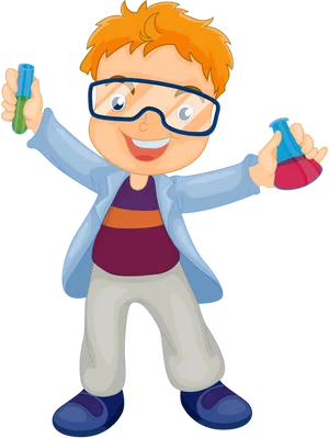 Young Scientist Cartoon Character PNG image