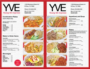 Young Vin Express Korean Restaurant Menu PNG