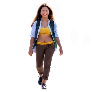 Young Woman Walking Png Sva PNG image