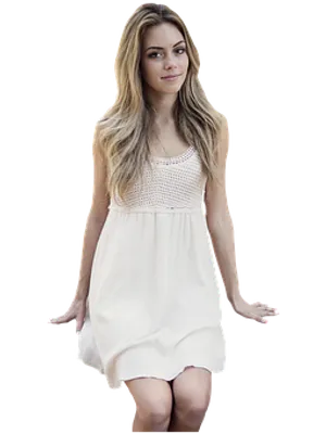 Young Womanin White Dress