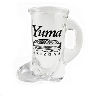 Yuma Arizona Souvenir Glass Mug PNG image