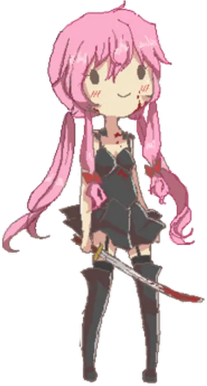 Yuno Gasai Anime Character PNG image