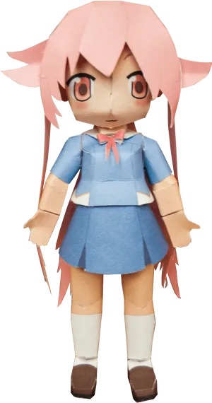 Yuno Gasai Paper Craft Figure PNG image