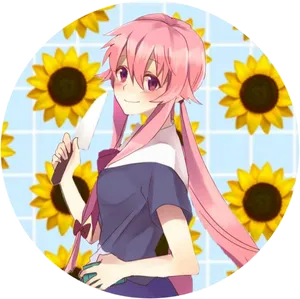 Yuno Gasai Pink Hair Anime Character PNG image