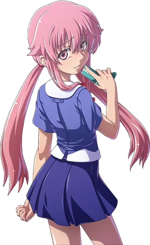 Yuno Gasai Pink Hair Anime Character