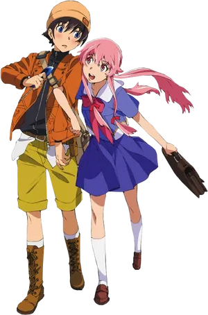 Yunoand Yukiteru Anime Characters