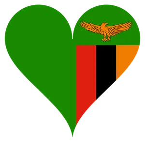 Zambian Heart Flag Graphic