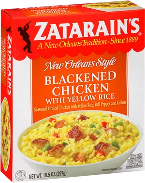 Zatarains Blackened Chicken Yellow Rice Box PNG