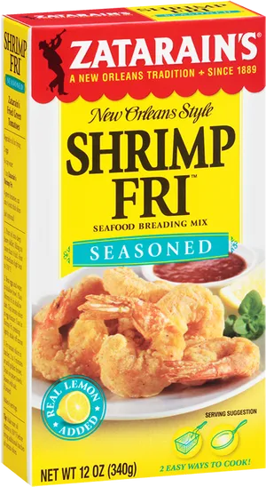 Zatarains Shrimp Fry Seasoned Mix Box PNG