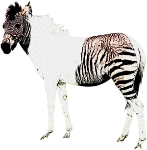 Zebra Horse Hybrid Illustration PNG image