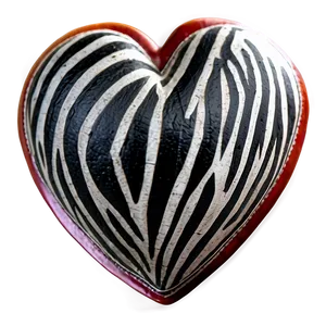 Zebra Print Heart Shape Png 06272024 PNG image