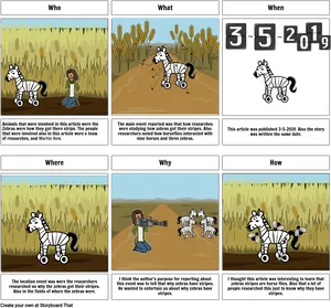 Zebra Research Comic Strip PNG image