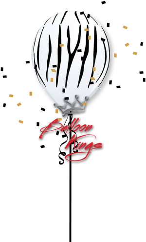 Zebra Striped Balloon King PNG image