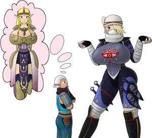 Zelda Dreaming Linkand Sheik Artwork