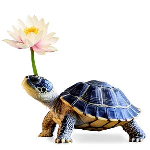 Zen Turtle With Lotus Flower PNG 50 PNG