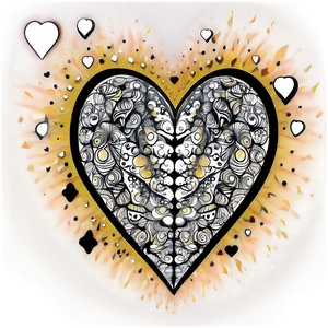 Zentangle Heart Art PNG Fop13 PNG