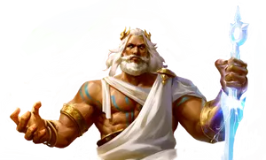 Zeus Greek God Thunderbolt Illustration PNG image