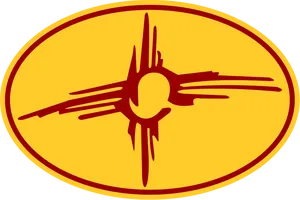 Zia Sun Symbolon Yellow Background PNG image