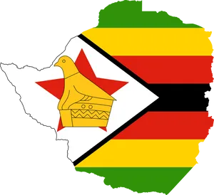 Zimbabwe Flag Map Illustration PNG image