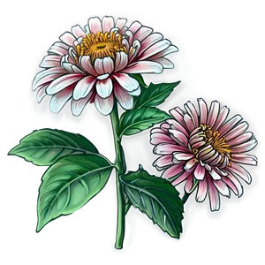 Zinnia Flower Sketch PNG 05252024 PNG