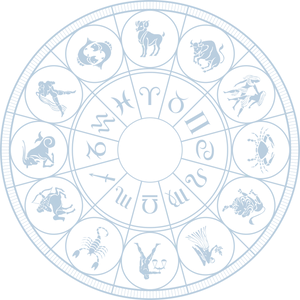 Zodiac Signs Wheel Blue PNG