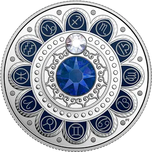 Zodiac Wheel Astrological Symbols Design PNG image