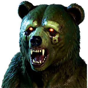 Zombie Bear Head PNG 06292024