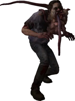 Zombie_ Creature_with_ Tongue_ Tentacle PNG image