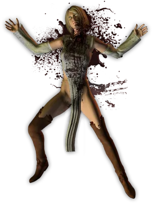 Zombie Female Character Pose PNG image